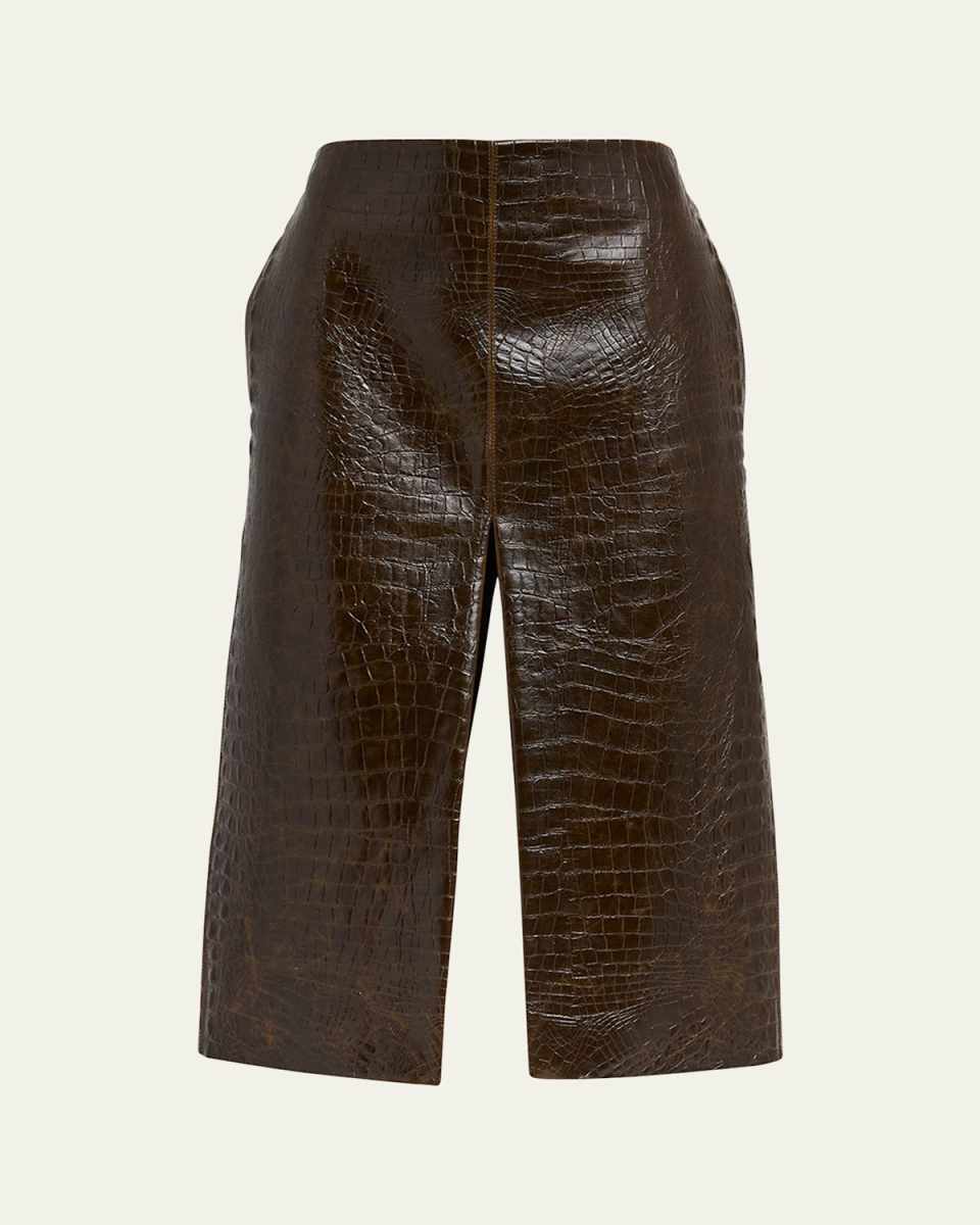 Altermat Croc-Embossed Midi Skirt